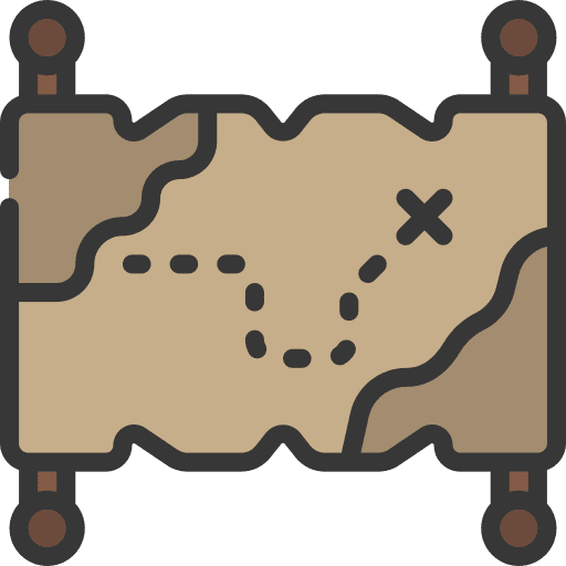 Treasure map orientation direction maps and location icon