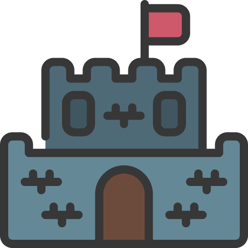 Castle building defense medieval icon