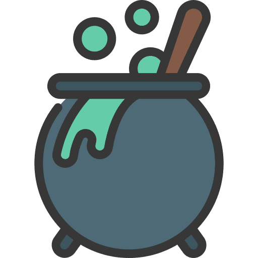 Cauldron witch terror halloween icon