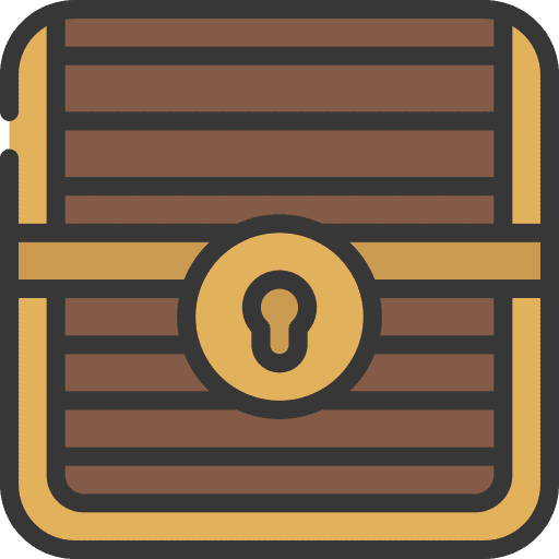 Treasure chest treasure chest antique box icon