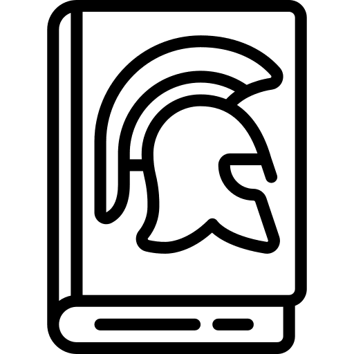 Spartan book education literature icon