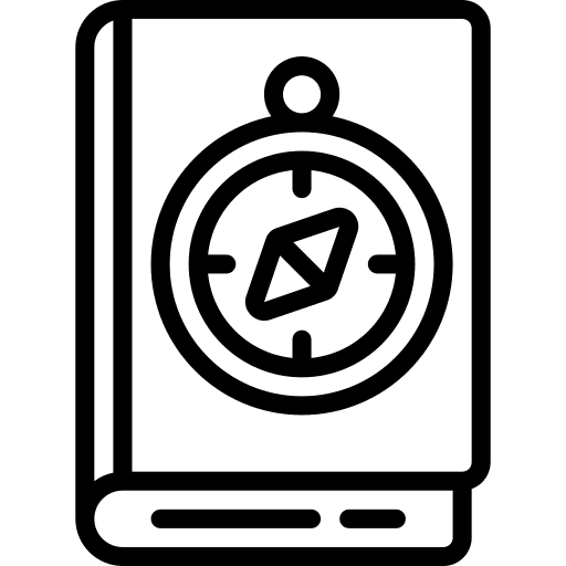 Adventure book compass study icon