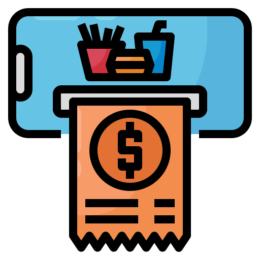 Bill food order food and restaurant icon Bill food order food and restaurant icon