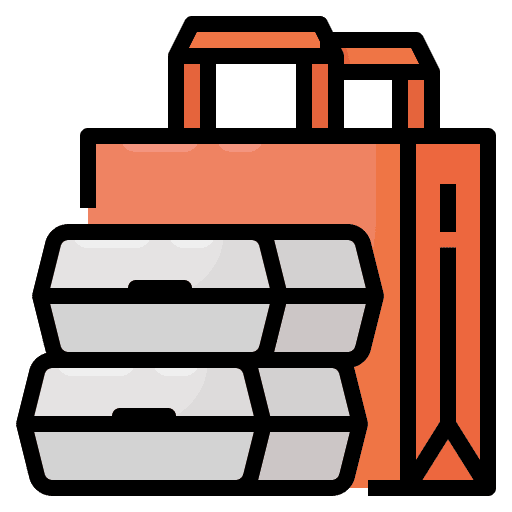 Food package package delivery food and restaurant bag icon