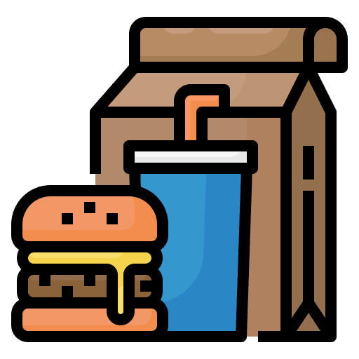 Burger drink fast food delivery icon Burger drink fast food delivery icon