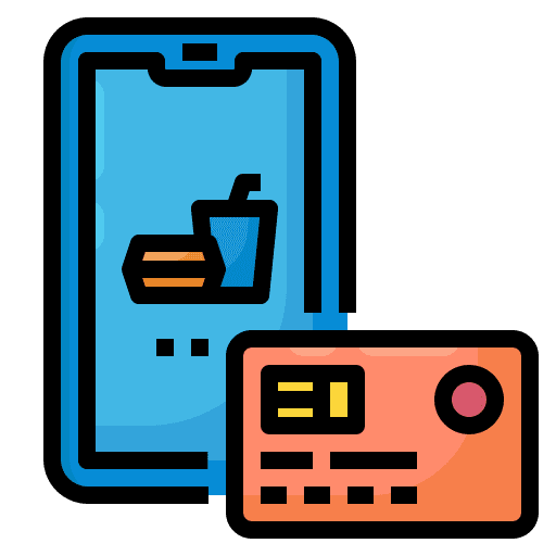 Credit card food delivery food and restaurant icon Credit card food delivery food and restaurant icon