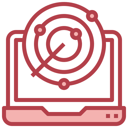 Laptop shipping and delivery tracking location icon