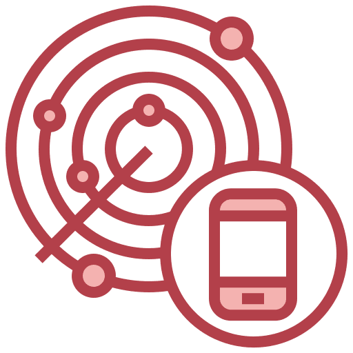 Radar scanning radar maps and location icon