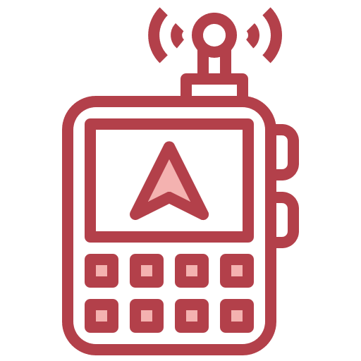 Satellite navigator maps and location position device icon