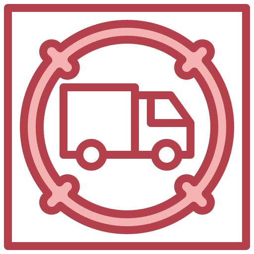 Delivery truck shipping and delivery radar maps and location icon Delivery truck shipping and delivery radar maps and location icon