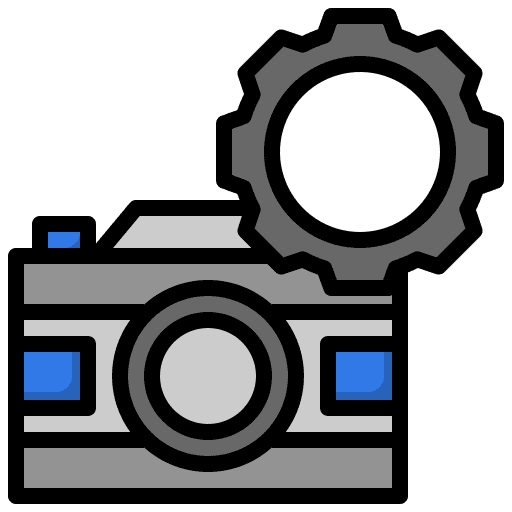 Camera settings photo cameras art and design icon