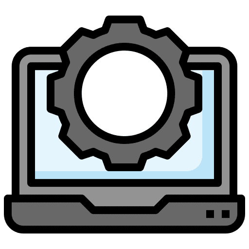 Laptop gear electronics ui icon