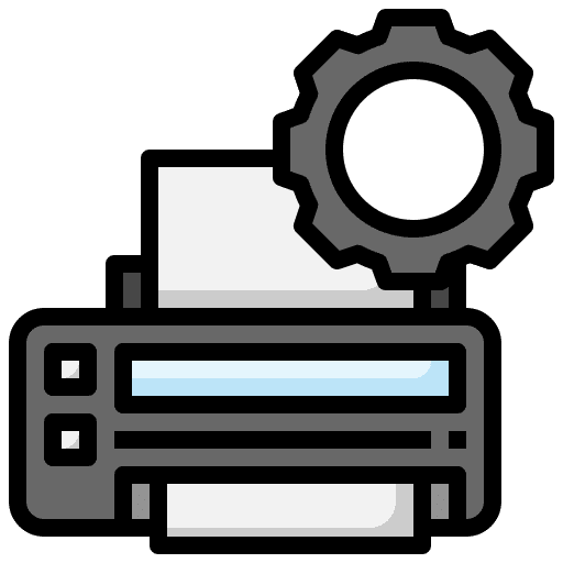 Printer electronics graphic design setting icon Printer electronics graphic design setting icon