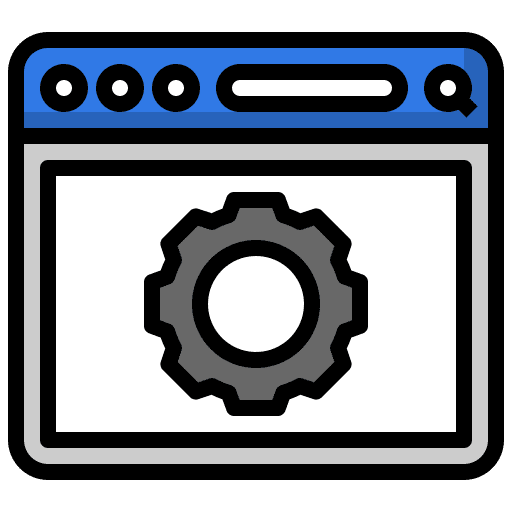 Browser gear seo and web program icon Browser gear seo and web program icon