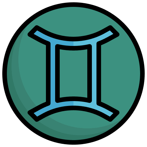 Gemini constellation esoteric shapes and symbols icon