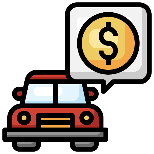 Dollar transportation vehicle car service icon Dollar transportation vehicle car service icon