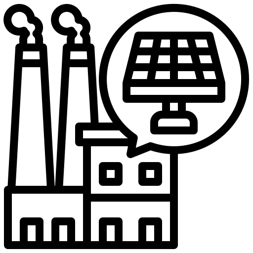 Factory renewable energy factory solar icon