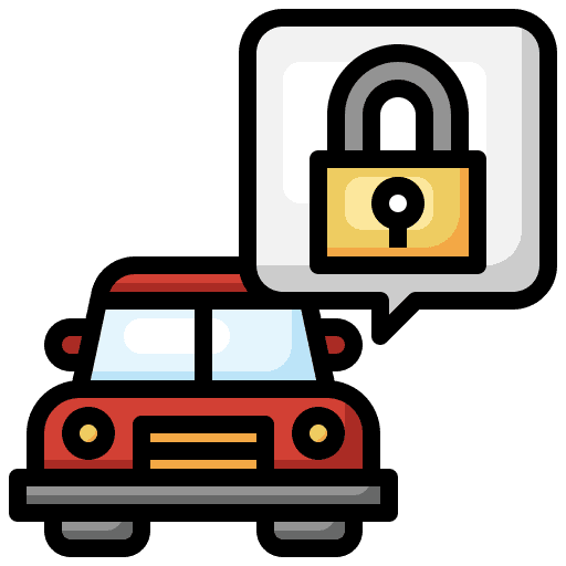 Locking driving car journey icon Locking driving car journey icon