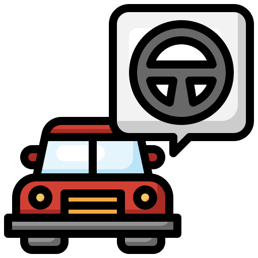 Steering wheel pickup car transportation journey icon Steering wheel pickup car transportation journey icon