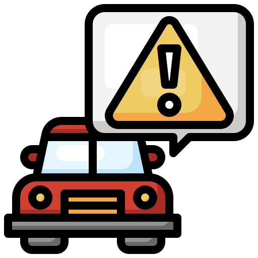 Warning car service signaling icon Warning car service signaling icon