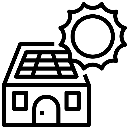 Solar energy power industry solar energy house icon Solar energy power industry solar energy house icon