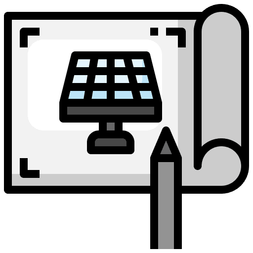 Blueprint renewable energy ecology solar icon