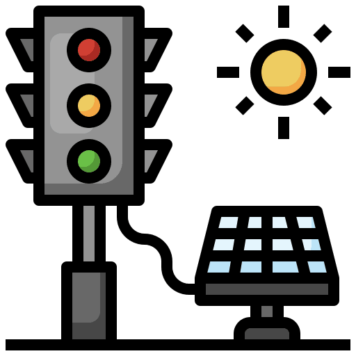Traffic light solar energy signaling stop signal icon Traffic light solar energy signaling stop signal icon
