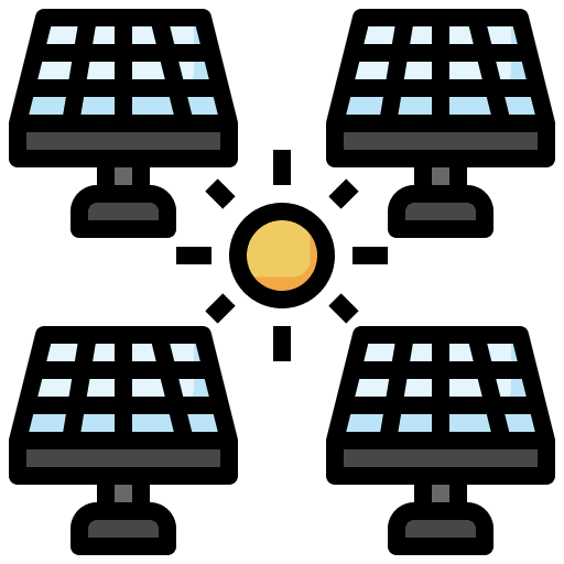 Solar panel production solar energy renewable energy icon Solar panel production solar energy renewable energy icon