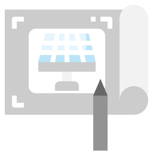 Blueprint solar panel blueprint solar icon