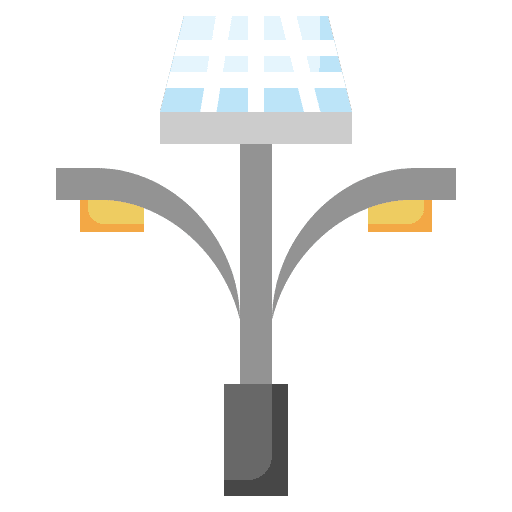 Street light domotics solar cell city icon Street light domotics solar cell city icon