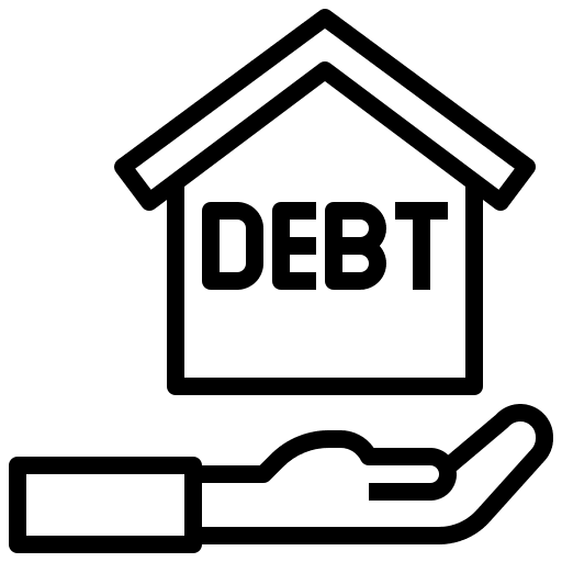Debt debt business and finance loan icon