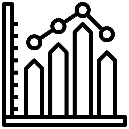 Graph statistics benefits report icon
