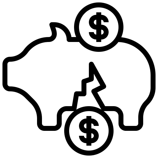 Piggy bank piggy bank broken money icon