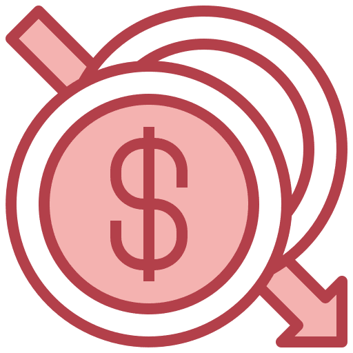 Coin dollar finance debt icon