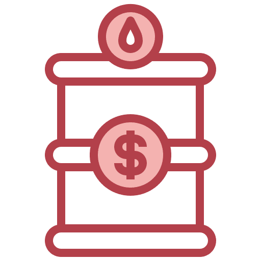 Oil combustible emergency money icon