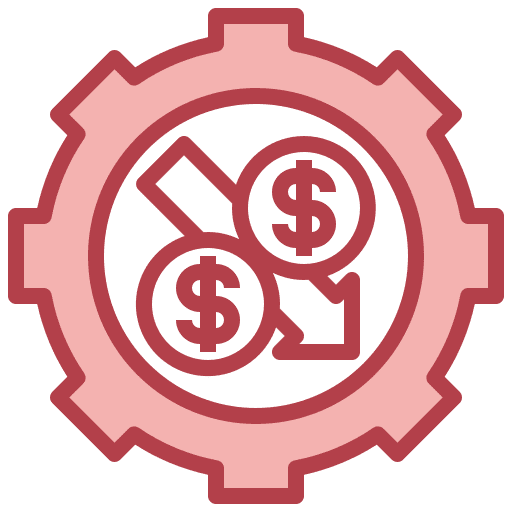 Gear gear money down icon Gear gear money down icon
