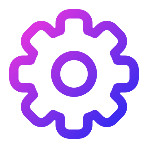 Setting setup work cog icon Setting setup work cog icon