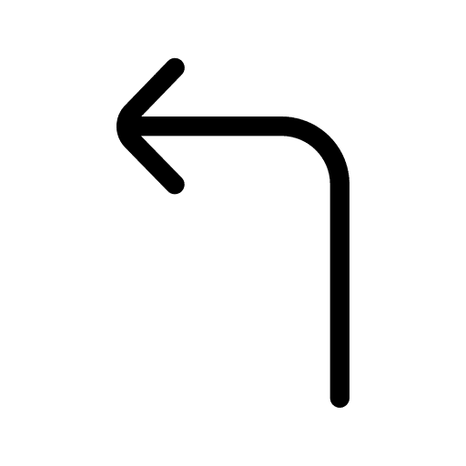 Turn left pointer arrows button icon