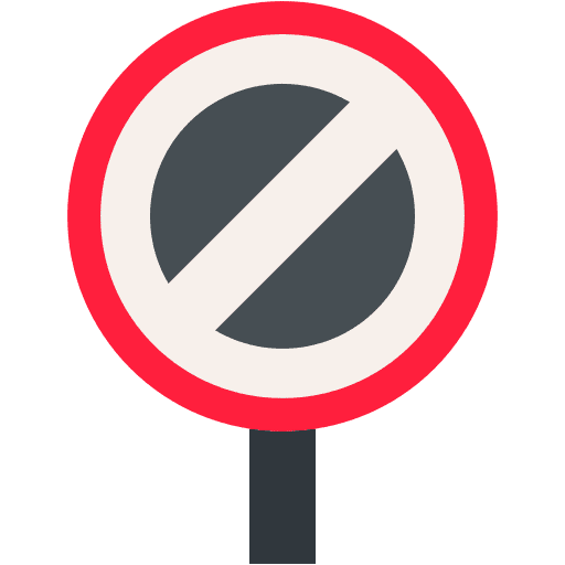 No waiting regulation traffic prohibition icon