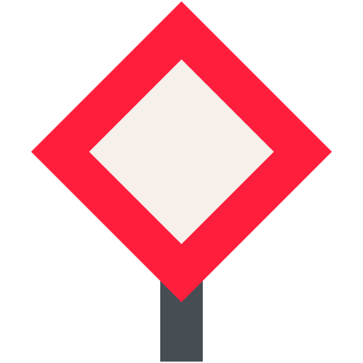 Priority road sign warning signaling icon Priority road sign warning signaling icon