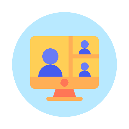 Conference meeting communications work from home icon Conference meeting communications work from home icon