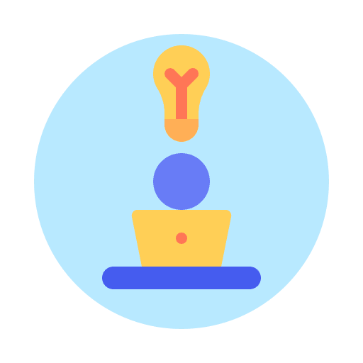 Idea work from home business and finance business icon