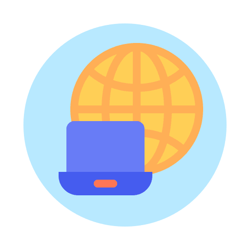 Internet home office laptop online icon