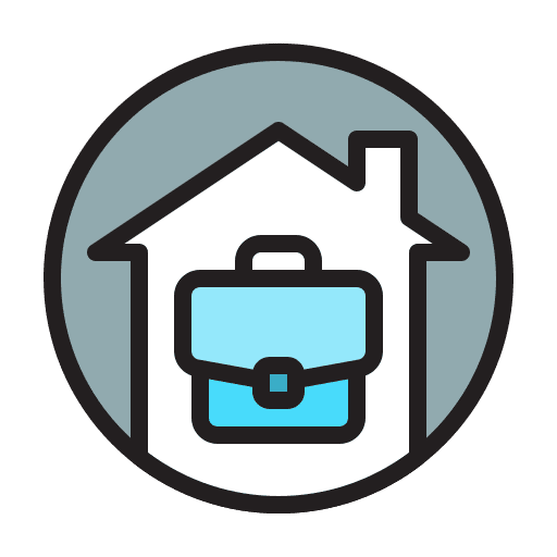 Briefcase home office house work from home icon