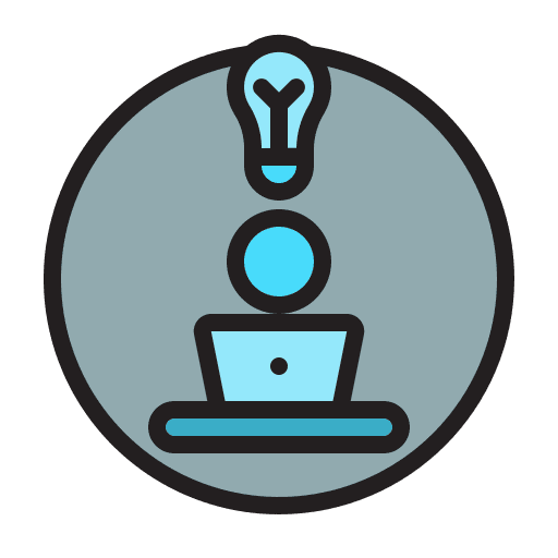 Idea online work from home business icon