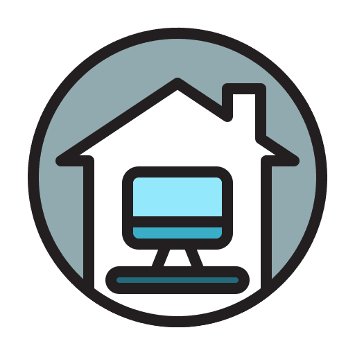 Pc home home office work from home icon