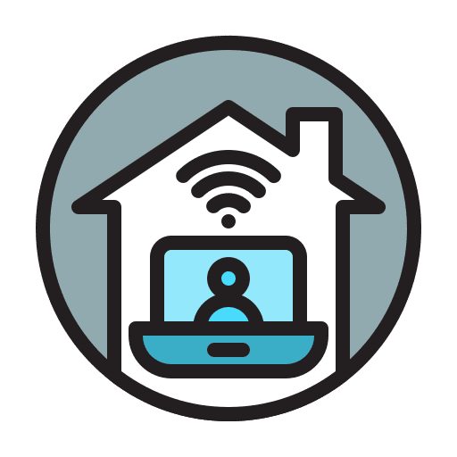 Conference wifi laptop work from home icon Conference wifi laptop work from home icon