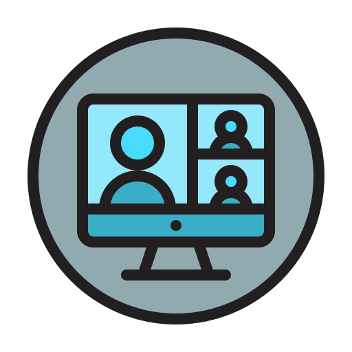 Conference work from home home office meeting icon Conference work from home home office meeting icon