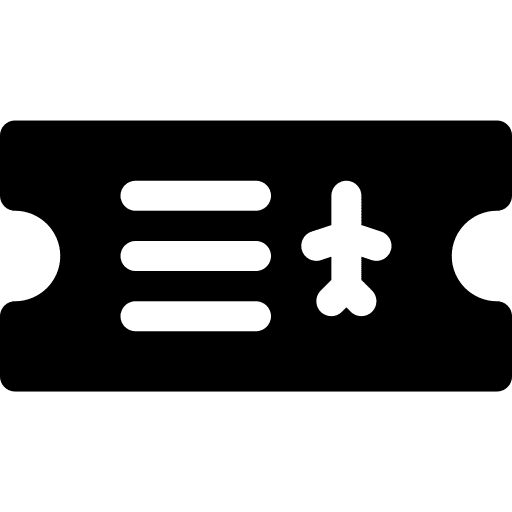 Ticket airplane transportation boarding pass icon