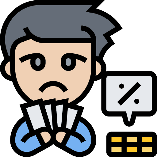 Betting gaming lose sad icon